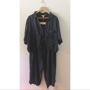 Lunya silk pajama set - side slit pant with pockets and button pocket top